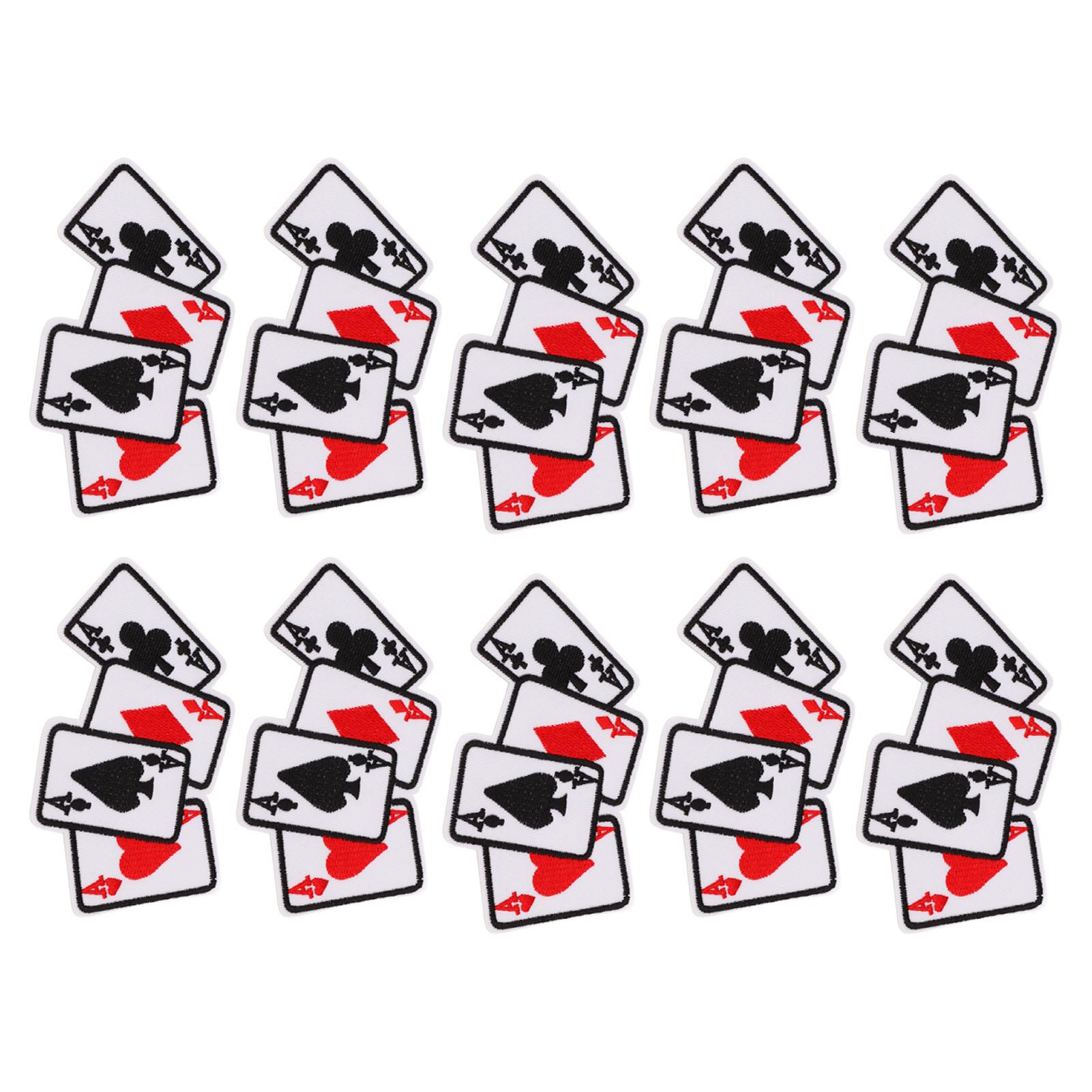 

20Pcs Iron On Patch Embroidered Playing Card Patch Applique for Clothes Dress Hat DIY Accessories