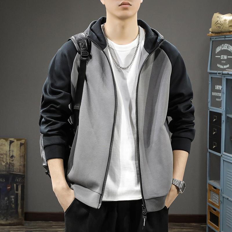 

Весенний 450G плотный кардиган с капюшоном, мужской свитер, высококачественная американская цветная куртка с плечевыми рукавами, спортивная куртка M темно-серого