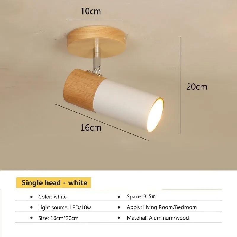 Modern LED Ceiling Light Iron Rotatable 1/3 Head Spotlight For Living Room Study Bedroom Dining Room Indoor Illumination Fixture