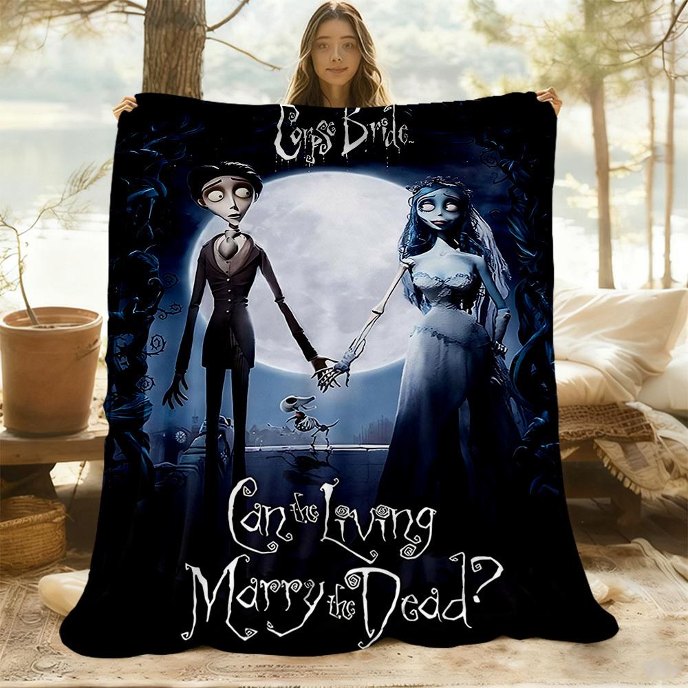 1PC Corpse Bride Outdoor Blanket Lightweight Flannel, Soft & Warm, All-Season Use for Sofa, Outdoor019