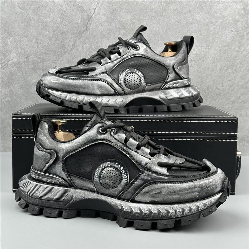 

Мужские модные кроссовки, массивные, дышащие, низкие, спортивные туфли, повседневные, 2024, новые, удобные, для ходьбы, бега, теннисные туфли для мужчин 38 чёрный