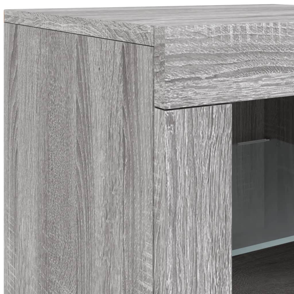 Sideboard with LED Lights Gray Sonoma 162 x 37 x 67 cm
