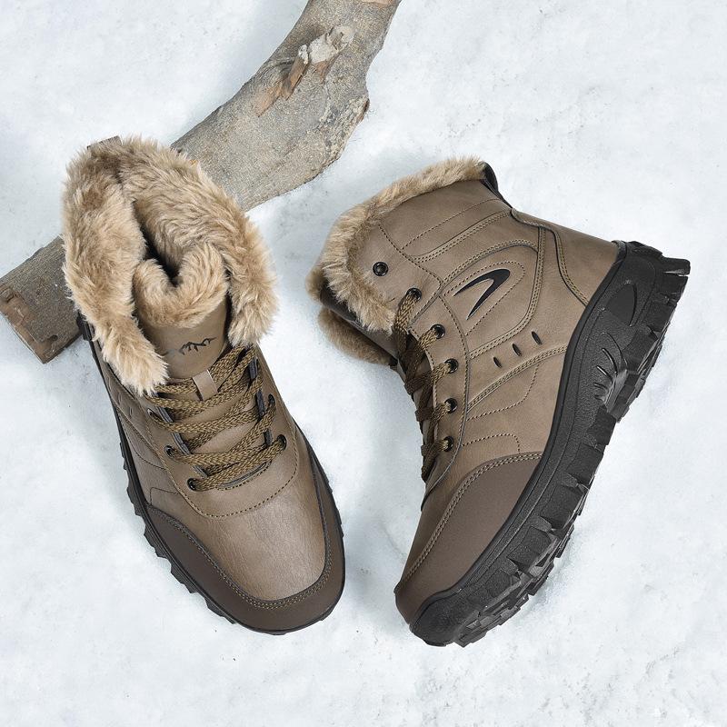 Herrenstiefel 2025 Neu Winter Outdoor Warmhalten Herrenschuhe Wasserdicht Rutschfest Plüsch Sneaker Lässige Wanderschuhe Herren Sneaker