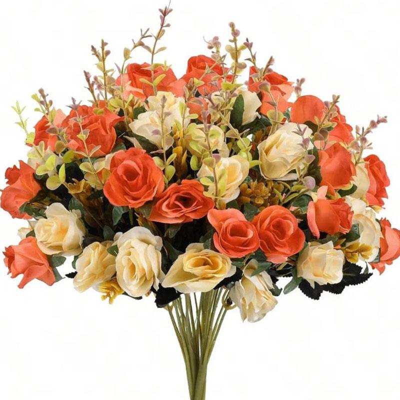 Artificial Flowers Silk Fake Plants UV Resistant Home In/Outdoor Garden Decor