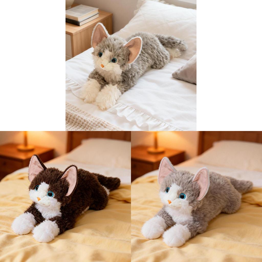Plush Cat With Cartoon Design For Girls Bedroom Decor Gift Idea
