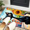 Black Cat In Sunflower Town Office Rug Chair Mat, Game Carpet, Suitable for Front Door, Bedroom, Living Room, Desk, Holiday Gift
