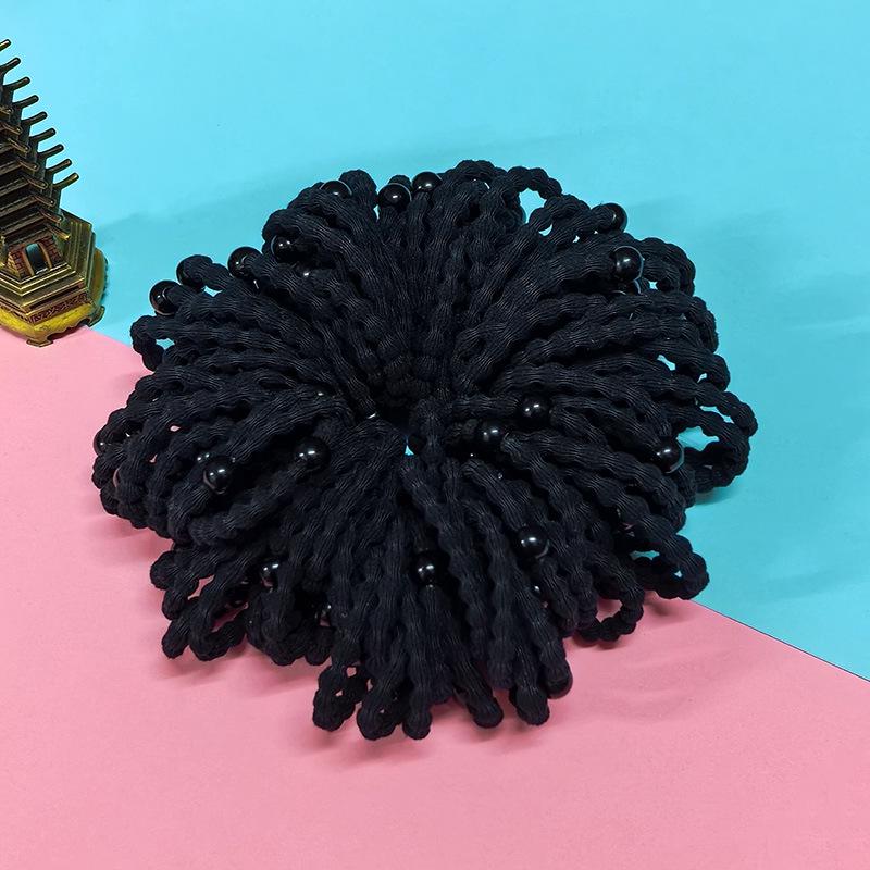 High Elastic Korean Style Hair Ties with Round Beads - Durable, Thickened Rubber Band Hair Accessories for Women