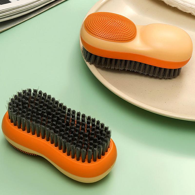 Creative Color Contrast Washing Brush Double-Sided Bristles Multi-Functional Soft Rubber Underwear Cleaning Brush