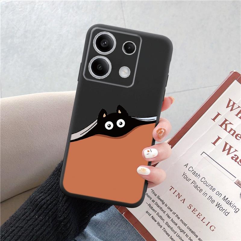 

Мягкий черный силиконовый чехол с забавным рисунком кота для Samsung Galaxy A55 A54 A34 A15 S24 Xiaomi Redmi Note 13 Pro, противоударный защитный чехол для камеры Xiaomi Poco X6 5G