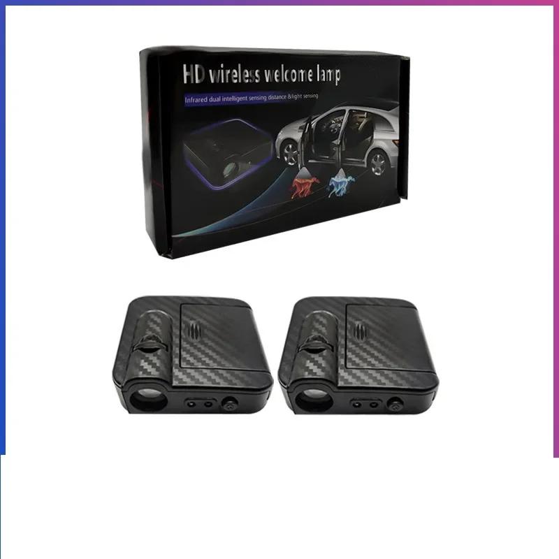 2pcs Car Door Projector LED Shadow Lights Lamp Car Accessories For Universal Vehicle Models Car Logo Wireless Courtesy Amagi for Kia