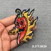 Punk Patch Flame Embroidery Patches For Clothes Scary Skull Iron On Patches On Clothing Embroidered Jacket Badge Sticker