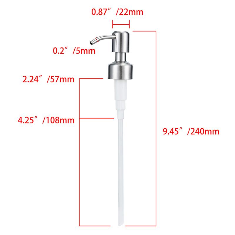 1pc Metal Head Bathroom Liquid Soap Dispenser Toilet Hand Replacement Lotion Shampoo Replacement Pump with Tube for Bathroom