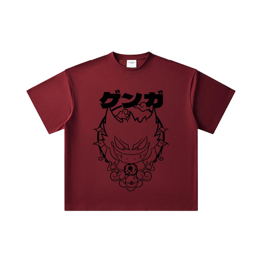 

260 GSM Double Yarn 32 Count 100% Cotton Pokemon V10 Gengar Print Unisex Heavy Cotton T Shirt 2XL