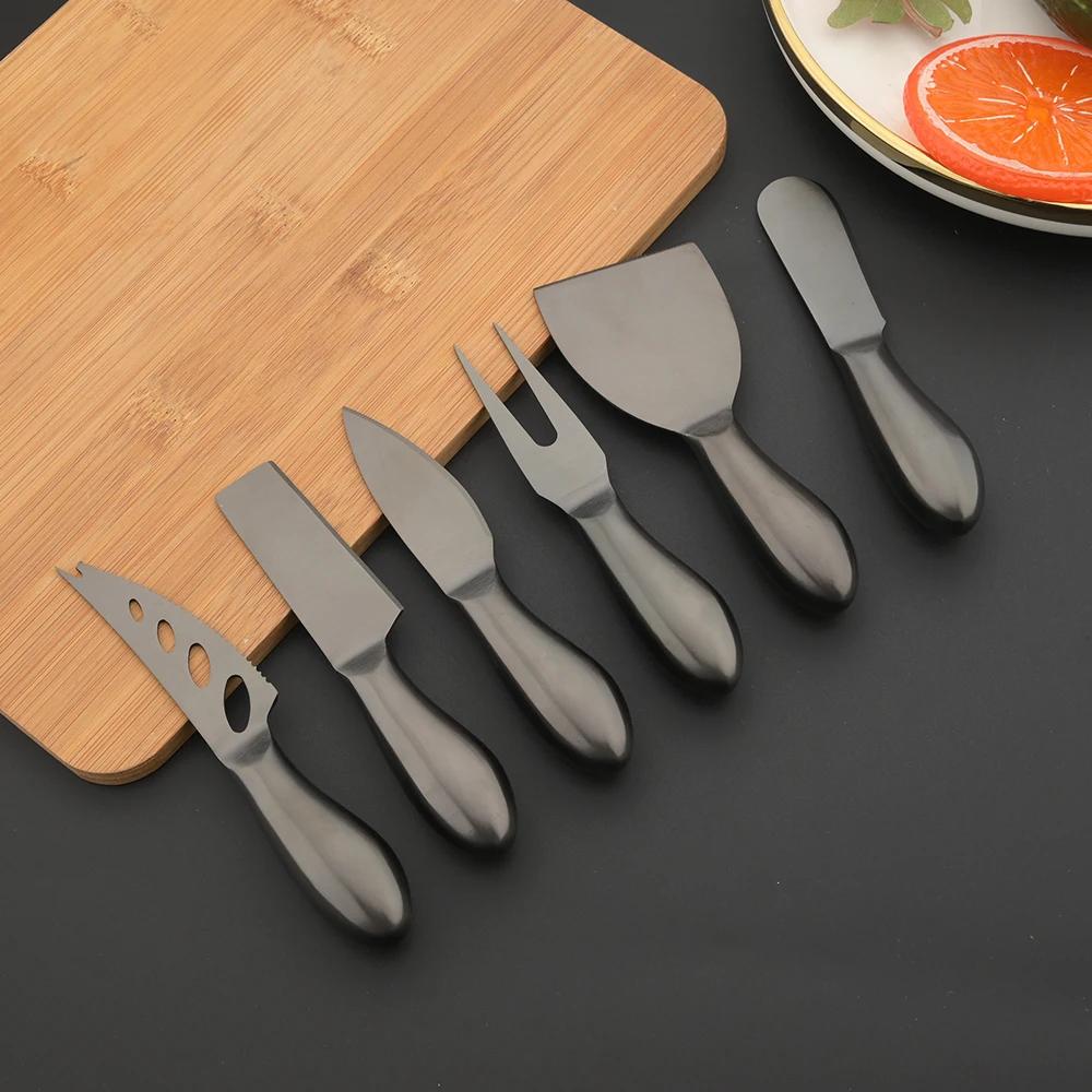 6Pcs/Set Matte Silver Mini Knife Fork Chisel For Butter Cheese Slicer Cutter Stainless Steel Cutlery Tool Kitchen Gadget