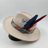 Men's Feathered Jazz Wool Panama Hat, European and American Style Wide-brimmed Party Hat, Fashion Accessory