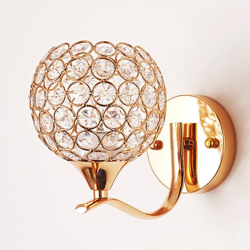 E27 Wall Sconce Crystal Wall Light Simple and Creative Bedroom Bedside Wall Lamp Crystal Lights for Home Ligting Wall Decor Lamp