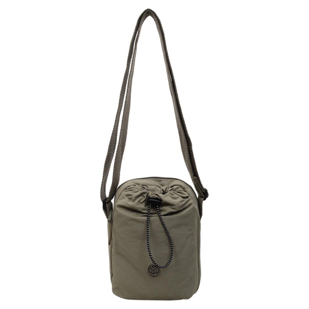Nylon Rope Nylon Shoulder Bag Solid Color Water Bottle Pouch Drawstring Crossbody Bag  Daily