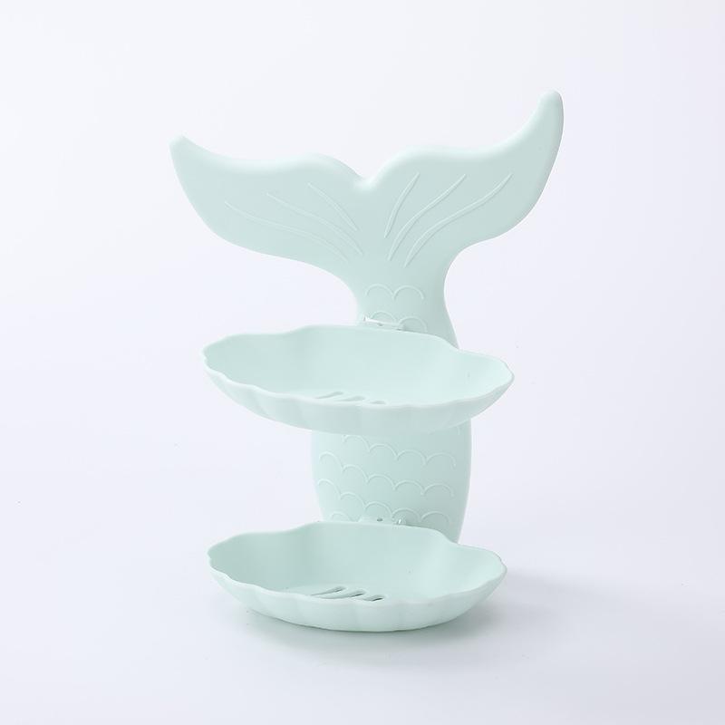 

1 шт. Двухслойная мыльница «Золотая рыбка» без следов, Настенная мыльница, Слив для туалета, Мыльница без сверления WPP2171-green