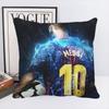 Federa Cuscino Stella del Calcio L-Lionel M-Messi Quadrato Camera da Letto Divano Comfort per il Tempo Libero Cuscino Auto Soggiorno Decorazione per la Casa