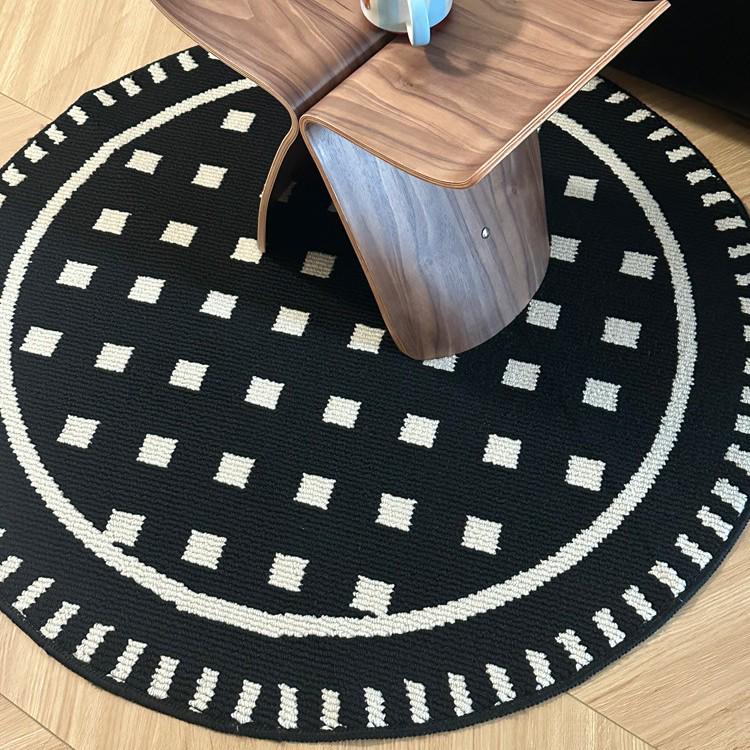 

Nordic Minimalist Round Rug - Non-slip, Wear-resistant Polypropylene Mat for Living Room or Bedroom 80x80 cm