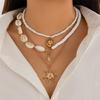 Set of 3pcs Ocean Charm Necklaces Girls Pendant Clavicle Chain with Delicate Beads And Unique Details for Stylish Women