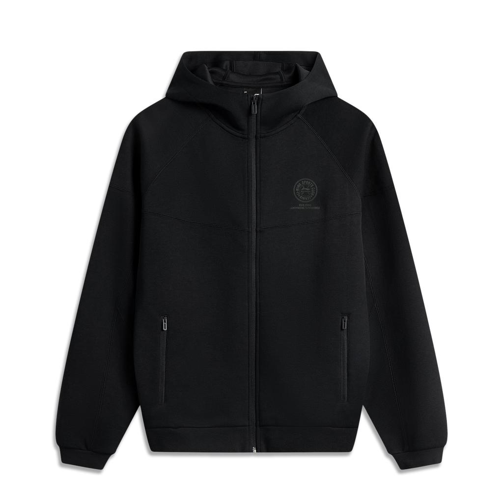 Li-Ning Comfortable Casual Solid Color Simple Versatile Zipper Loose Cardigan Hoodie Men Hoodies AWDV901-1