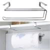 Cabinet Door Towel Holder Tissue No Punch Organizer Storage Rack Kitchen Paper Towel Storage Organizer Hook For Bathroom