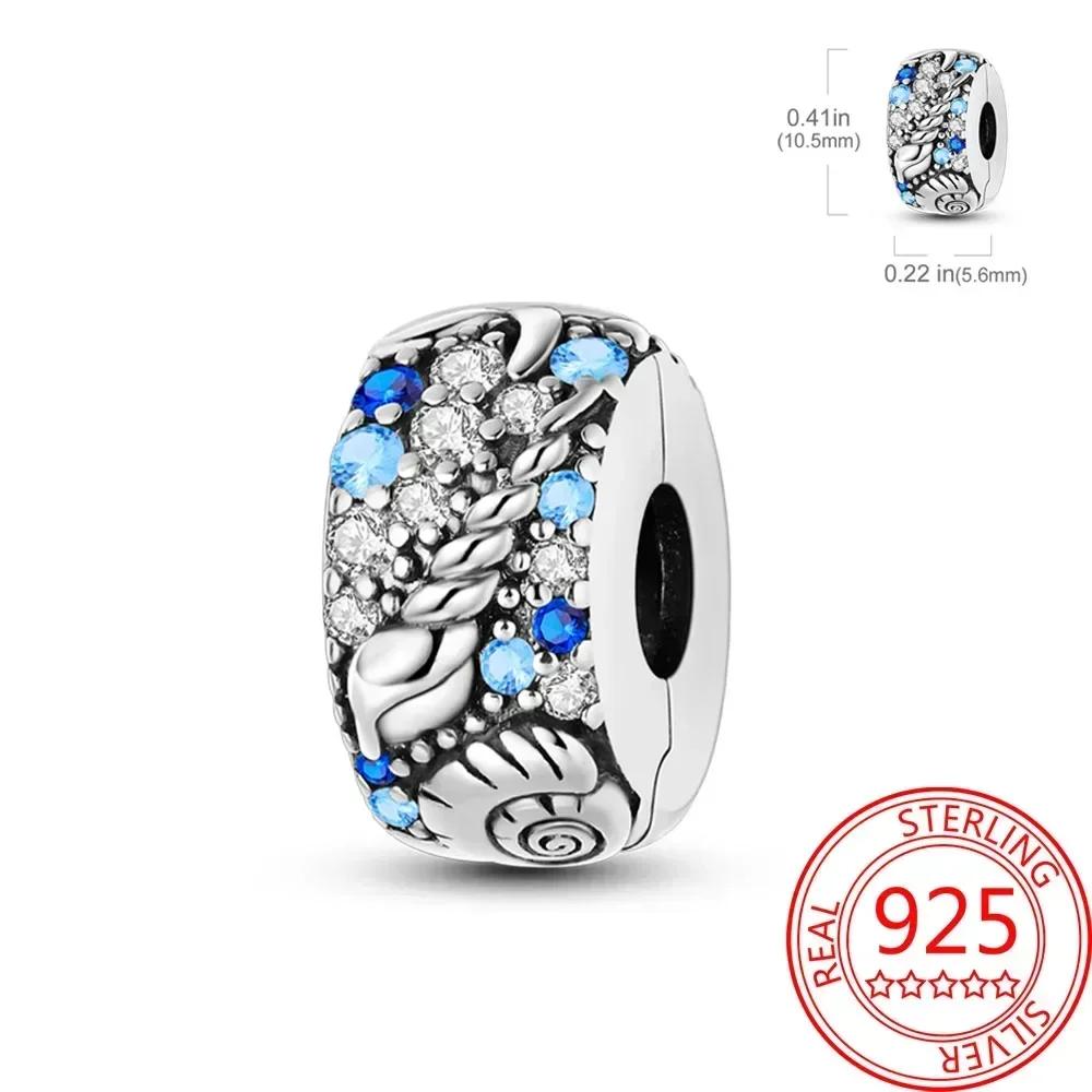 Kupfer Blau Ozean Serie Perlenanhänger Passend Für Das DIY Armband Der Marke Damenschmuck Freundin Geschenke