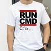 Run Cmd Computer Programmer Print TShirt Birthday Gift For Man Boyfriend Husband Summer Breathable Oneck Short Sleeve TShirt