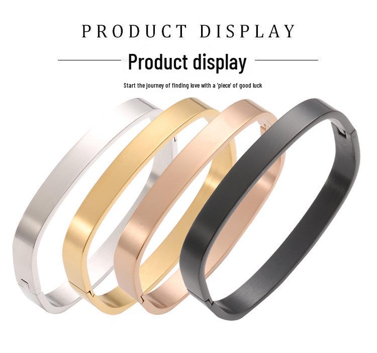 Unisex Armband aus Edelstahl, quadratisch, mit beliebtem europäischem und amerikanischem Design