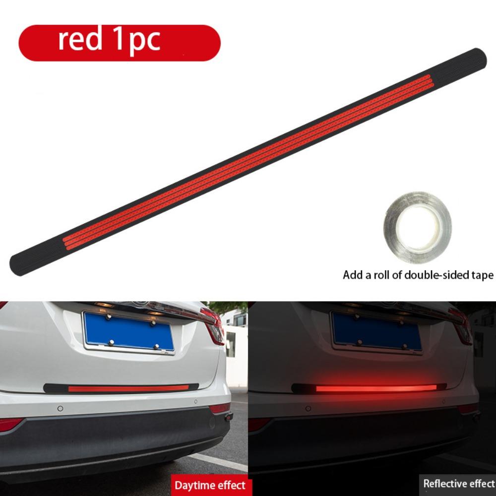 Soft Rubber Car Anti-rear-end Reflective Strip Anti-scratch 80cm Car Trunk Anti-collision Strip Night Warning