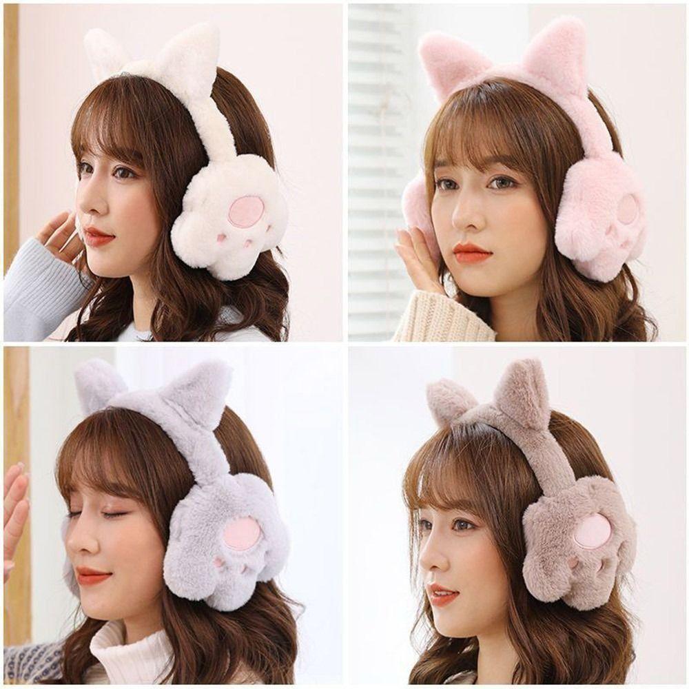 Thickened Plush Plush Ear Cover Cartoon Ear Protection Accessories Cat Claw Earmuffs  Outdoors