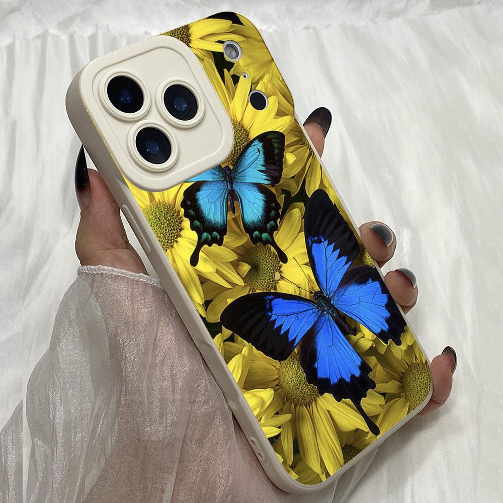 M300 Butterfly Flower Chrysanthemum Angel Eyes Soft Phone Cases for iPhone Samsung Galaxy Xiaomi Rdemi Huawei Honor Infinix Realme OPPO vivo All Model