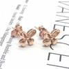 Purple Gold Bow Stud Earrings Women'S Rose Gold Plated Earrings Temperament Fashion Design Earrings