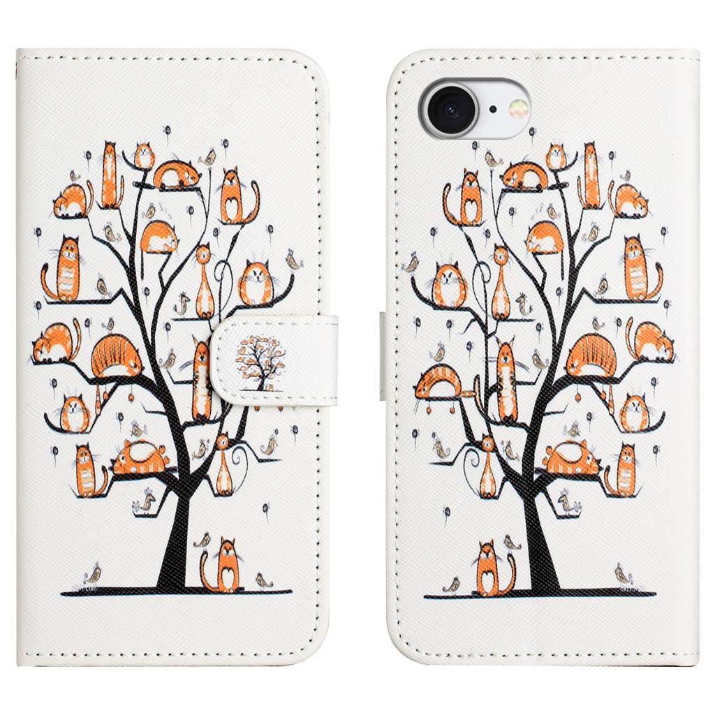 For iPhone 16e Case Pattern Print PU Leather Wallet Phone Cover Cross Texture
