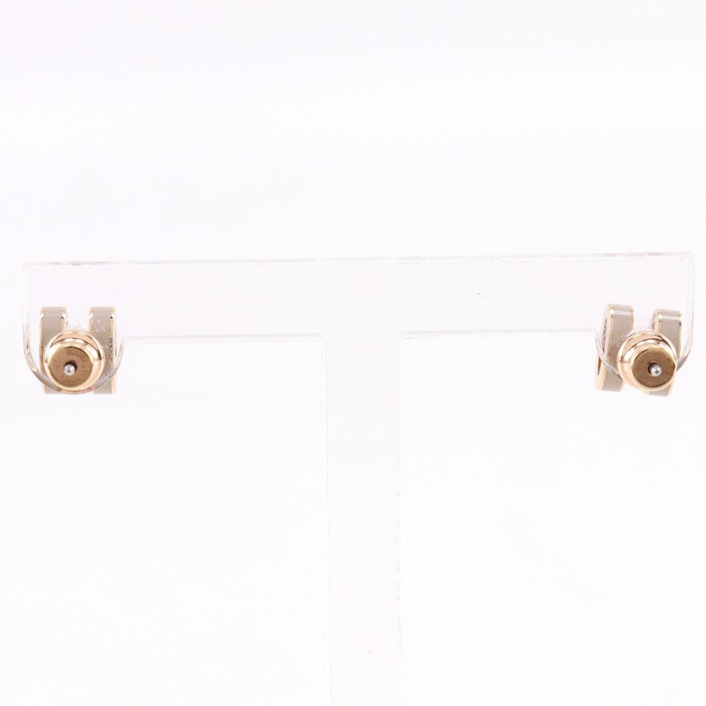 HERMES pop ash mini Piercing H-shaped Marong rasse Gurege lacquer/Rose Gold Plated 2g Women Used
