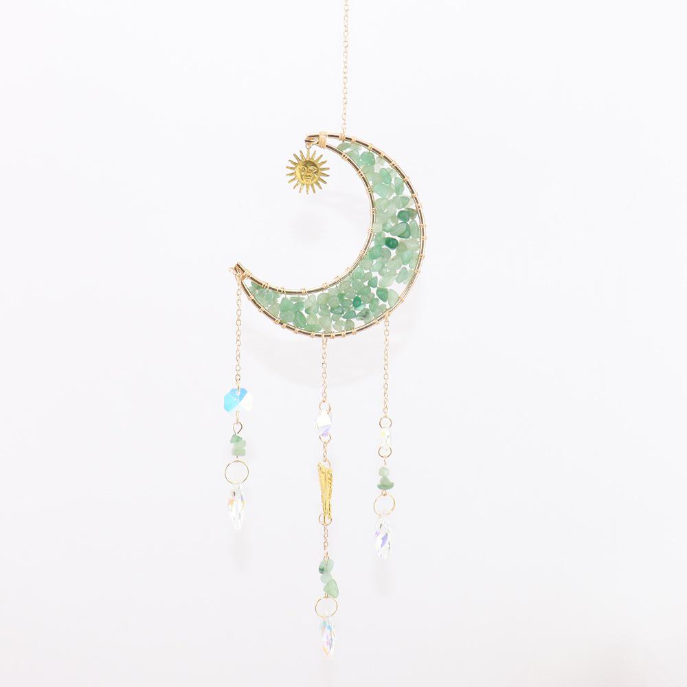 Natural Crystal Butterfly Wind Chime: Moon Pendant & Sun Catcher for Home & Garden T85