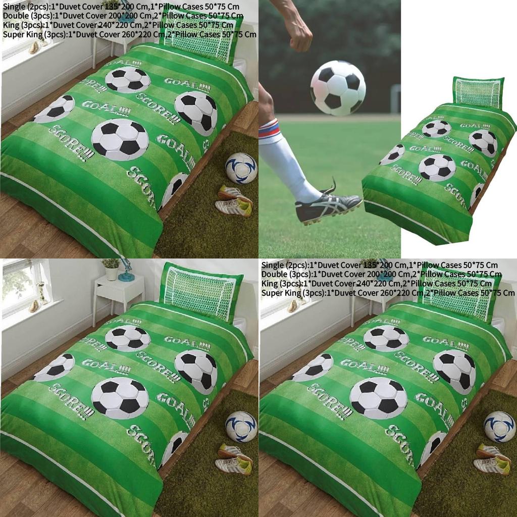 Soccer Bedding Set With Flannel Material For Modern Bedroom Decor