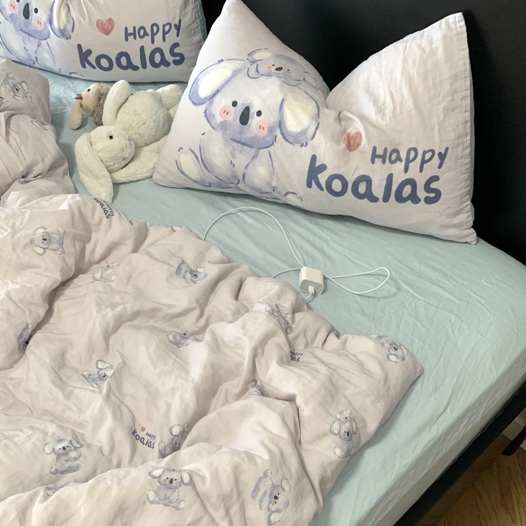 Live Broadcast Explosion Class A Maternal And Infant Grade Cotton Pure Cotton Double-Layer Yarn 4-Pcs Set Student Children'S Dormitory 3Pc Quilt Cover