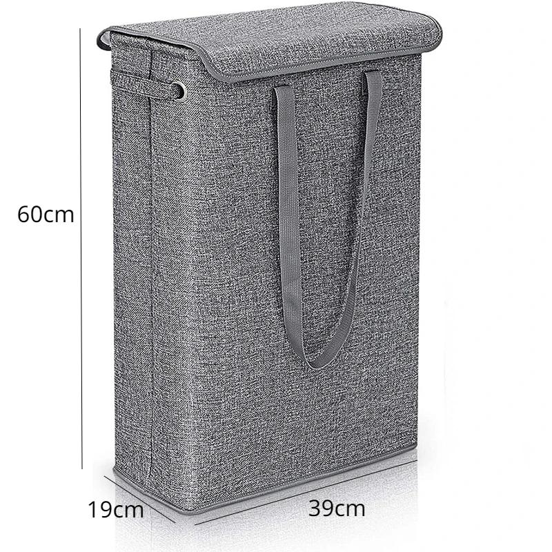 1PCS Slim Laundry Basket with Lid 45L Slim Laundry Hamper Waterproof Narrow Laundry Basket Space Saving Thin Clothes Hamper