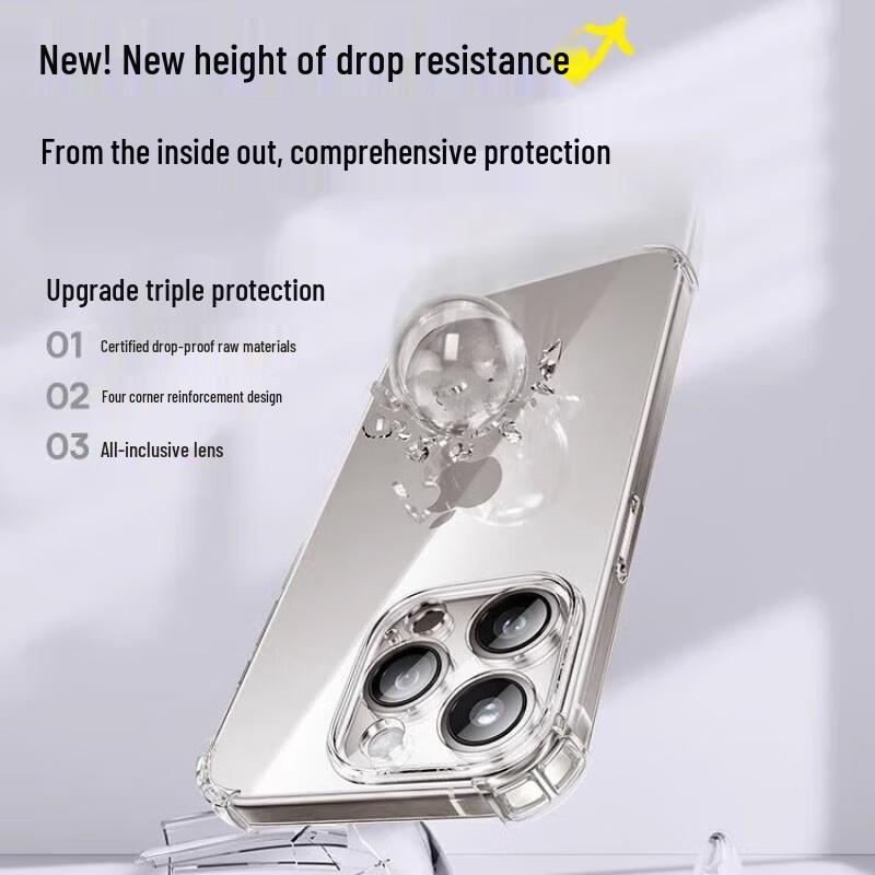 DIVI Airbag Anti-Drop Transparent Silicone Phone Case for iPhone
