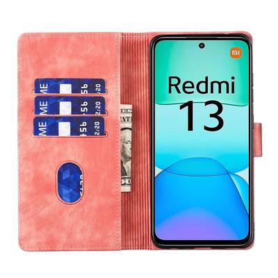 Für Xiaomi Redmi 13 4G/13 5G Hülle Herz Katze Faltständer PU Leder Handyhülle