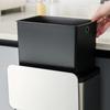 Stainless Steel Trash Bin Sliding Lid Household Storage No-Mark Sticker