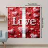 Set Of 2 Letter Love Print Curtains Suitable Bedroom Living Room Kitchen Decoration Home Window Curtain Polyester Ideal For