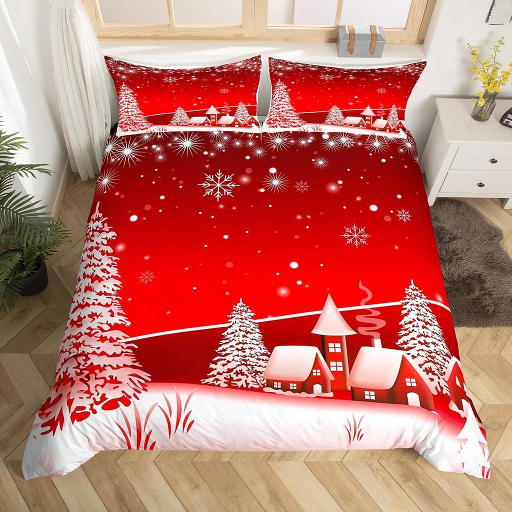 Santa Claus Bedding Set, Christmas Tree Duvet Cover Full Queen,Galaxy Starry Sky Comforter Cover Decor New  Quilt Cover