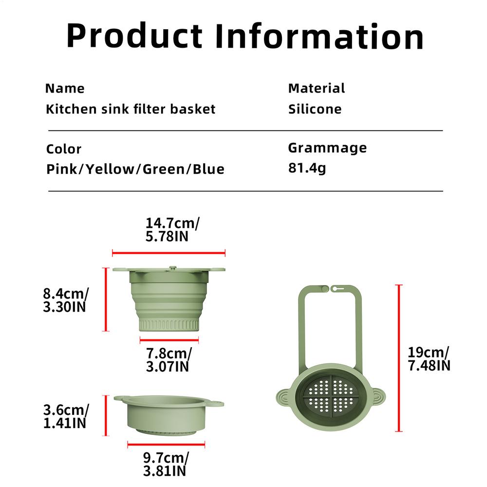 Kitchen Sink Strainer Basket Wall-mounted Waste Collector Foldable Pour-over Faucet Hanging Rack for Kitchen Salad Berry Mixing
