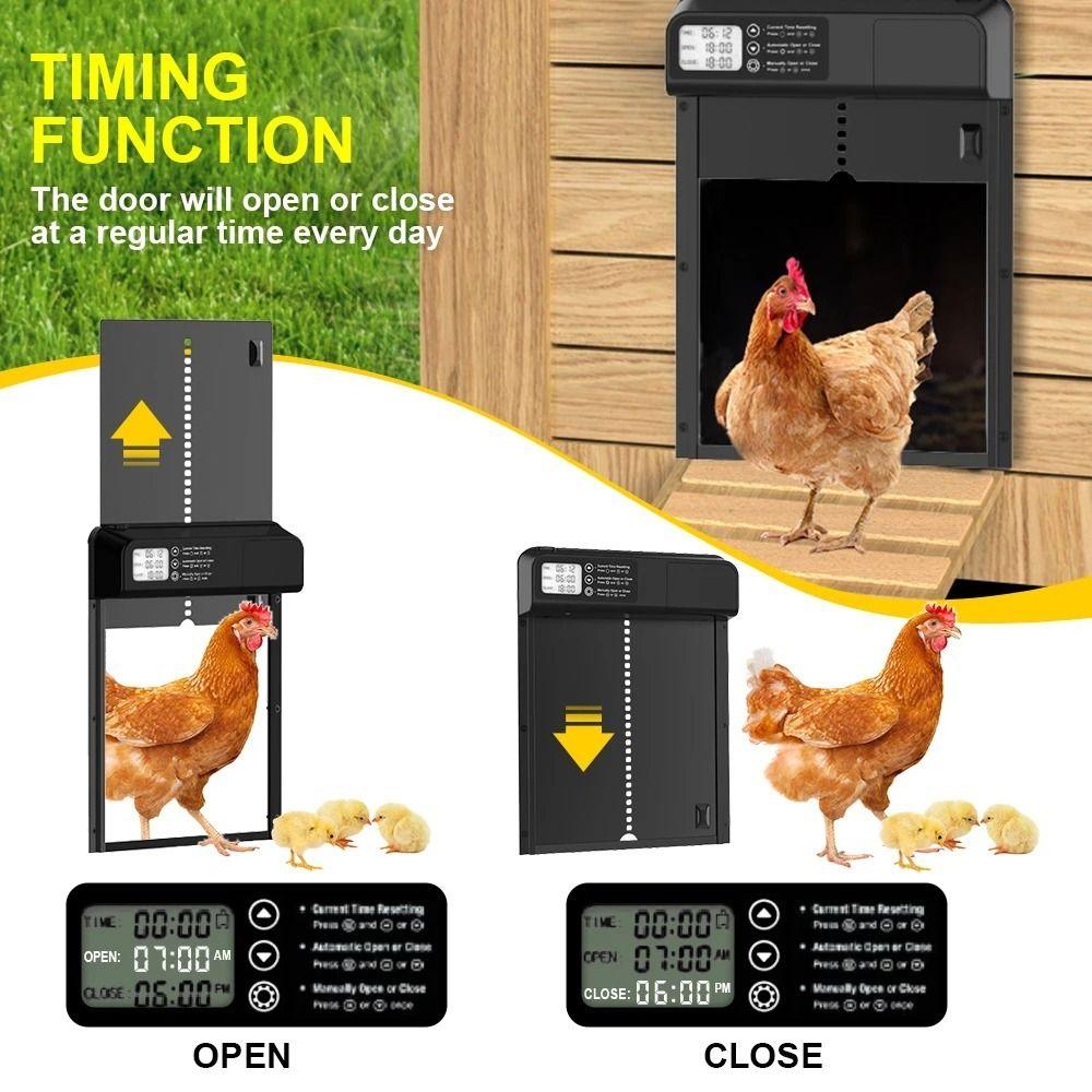 Timer Control Chicken Coop Door Multi-mode Auto Chicken Door Opener  Pets Cages