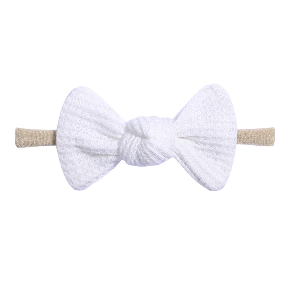 Tie Children'S Bow Headband Solid Color Knitted Waffle Baby Baby Headband Hair Accessories 2526