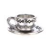 3Pcs 1:12 Dollhouse Miniture Teapot Cup Plate Toy Metal Tea Set Accessories