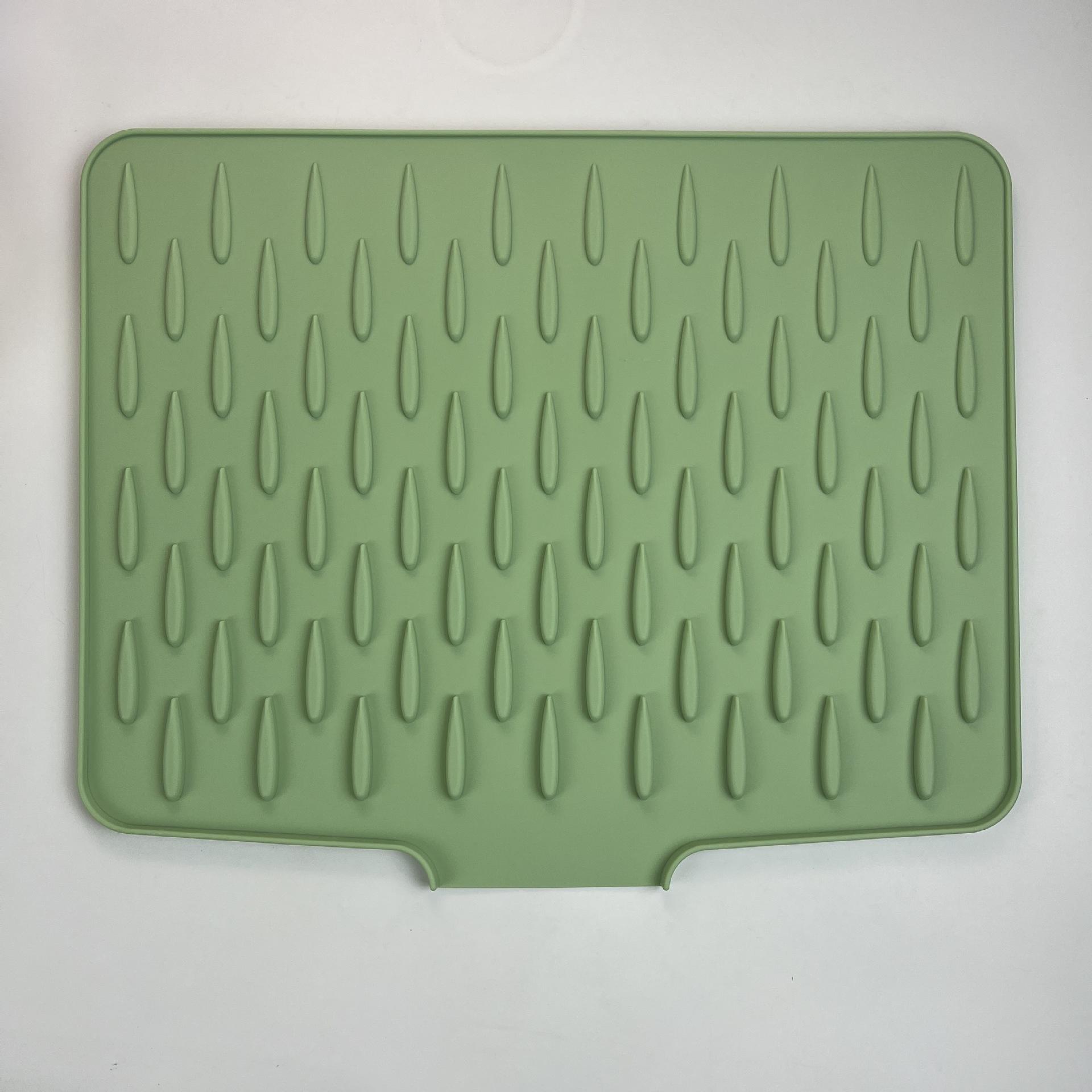 Silicone Drain Mat Foldable Household Fruit and Vegetable Dish Draining Drying Mat Kitchen Insulated Anti Slip Dish Drying Pad 40x30 cm